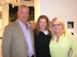 Calvin Klein’s Heather Ambler, director of retail development and marketing, is flanked by Daltile’s Chris Kiene and Corintha Runge.