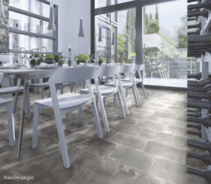 Concrete-look Basole from Interceramic is an example of a high-density ceramic that has comparable performance characteristics as porcelain: freeze/thaw resistant, suitable for exterior use, stain and thermal shock resistance, chemical and crazing resistant and suitable for commercial application.