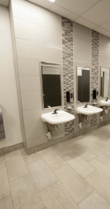 After discovering that the concrete slab in the foyer and bathroom had a high relative humidity (RH) of 96, the contractor chose TEC moisture mitigation systems as the solution.