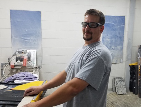 Mike Sima from Midtown Tile in Papillion, Neb., took the test at Sunderland Brothers Company and said the best thing about the experience was “the information and the education...Learning is a huge part of this industry.”