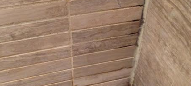 discoloured grout bathroom